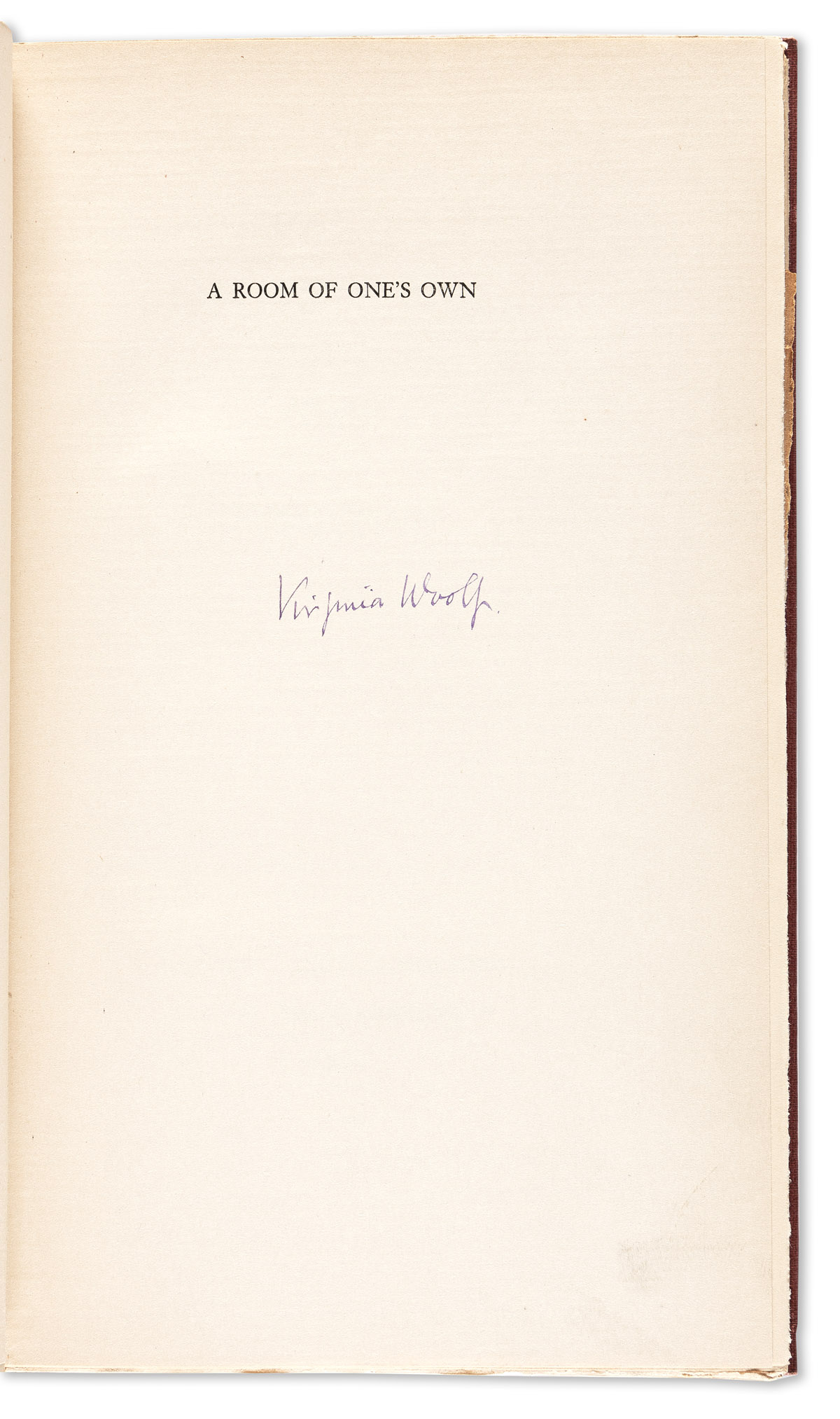 Woolf, Virginia (1882-1941) A Room of Ones Own, Signed Limited Edition.